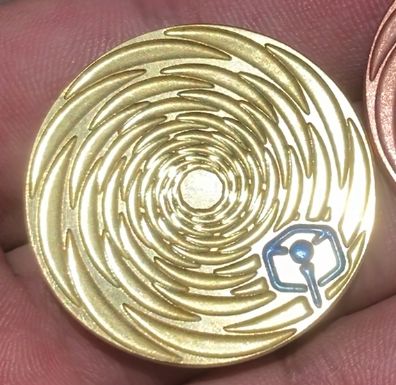 Thin Brass Ball Marker - "Black Hole" / "Cubes #2"