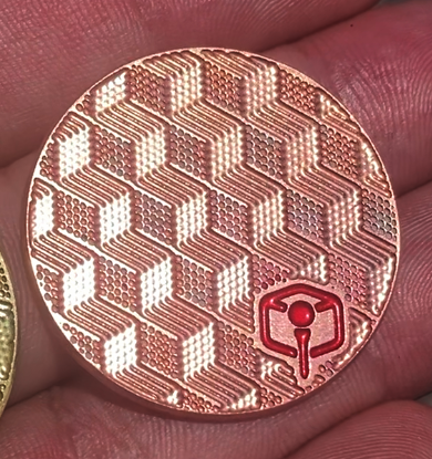 Thin Copper Ball Marker - "Black Hole" / "Cubes #2"