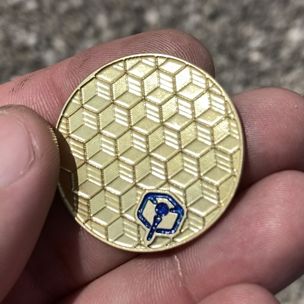 Thin Brass Ball Marker - Torus / Cubes #1 Micro