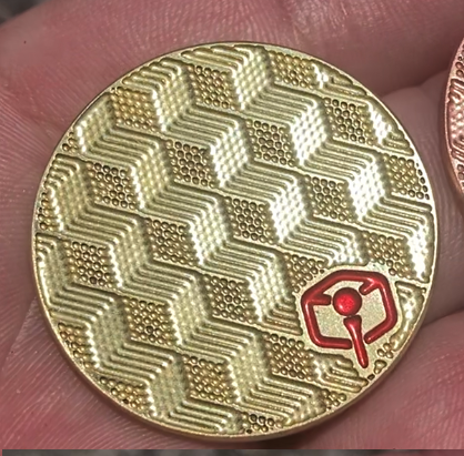 Thin Brass Ball Marker - "Black Hole" / "Cubes #2"