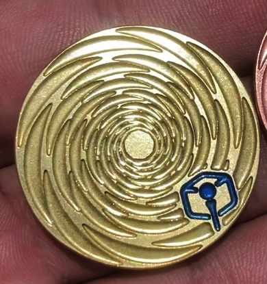 Thin Brass Ball Marker - "Black Hole" / "Cubes #2"