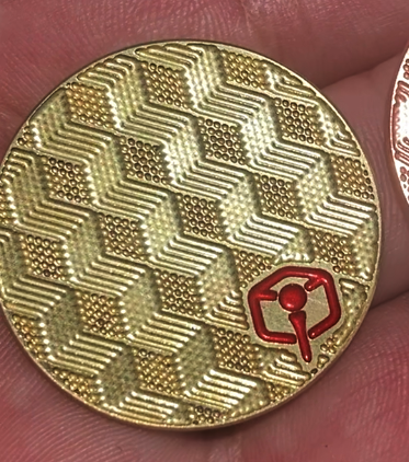 Thin Brass Ball Marker - "Black Hole" / "Cubes #2"